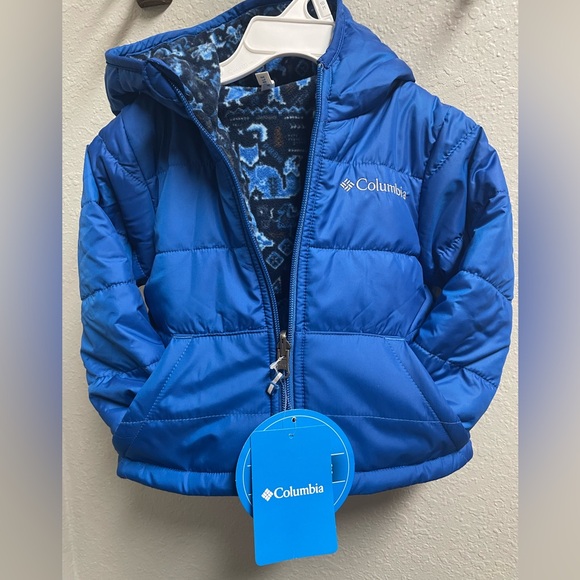 NWT toddler 18-24 month Columbia Reversible Blue Winter Jacket - Picture 1 of 4